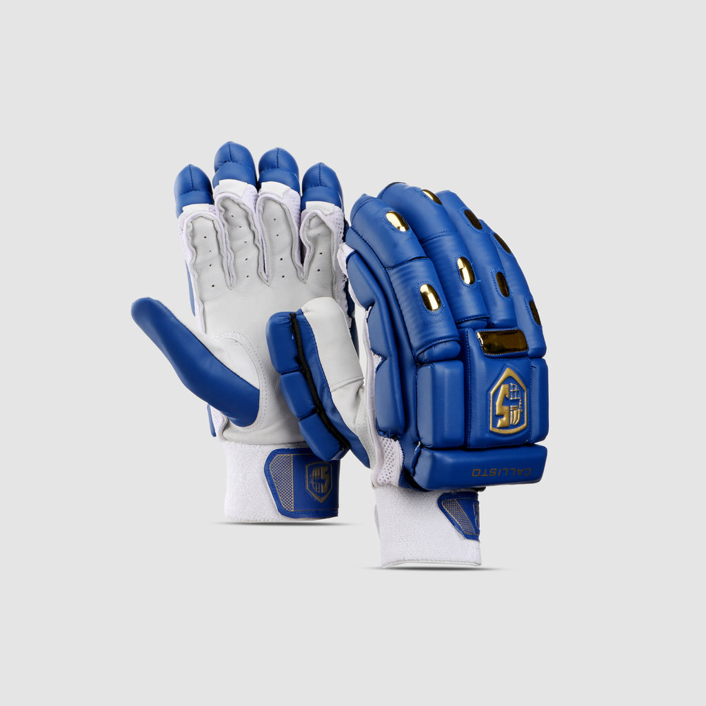 Navy blue and 2024 gold batting gloves